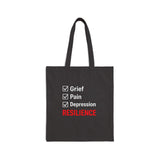 Resilience Canvas Tote Bag - Minimalist Inspirational Eco Shopper